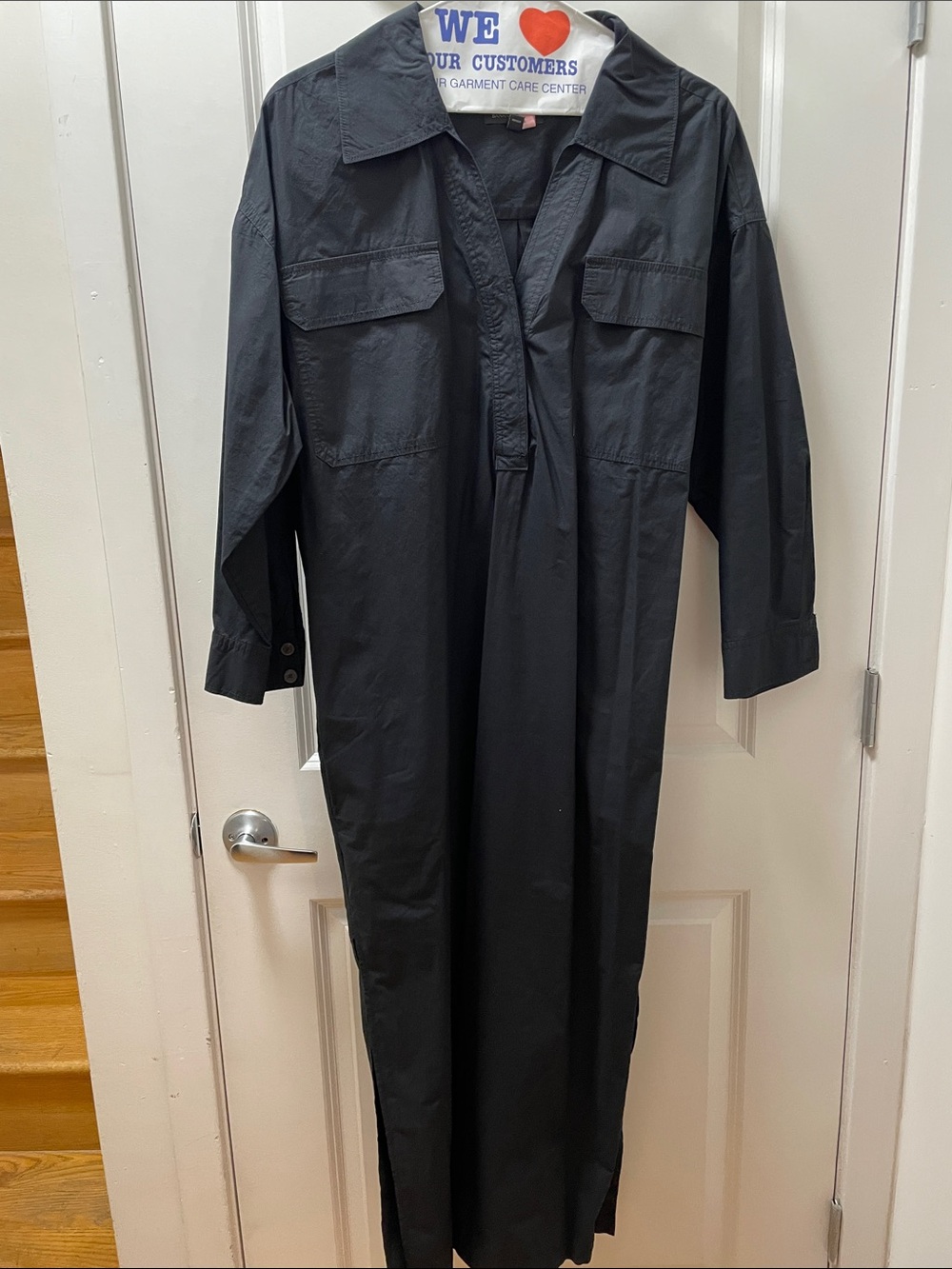 Banana Republic Black Maxi Shirt Dress